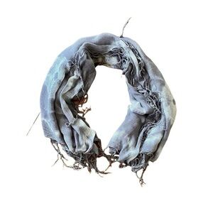 Kirra Grey Tie-Dye Boho Scarf with Fringe